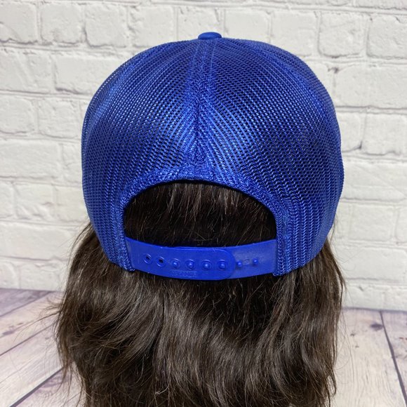 Vintage Trucker Hat Mesh Leaf Blue CANTERRA Embroidered Logo Patch One Size All - Picture 3 of 11